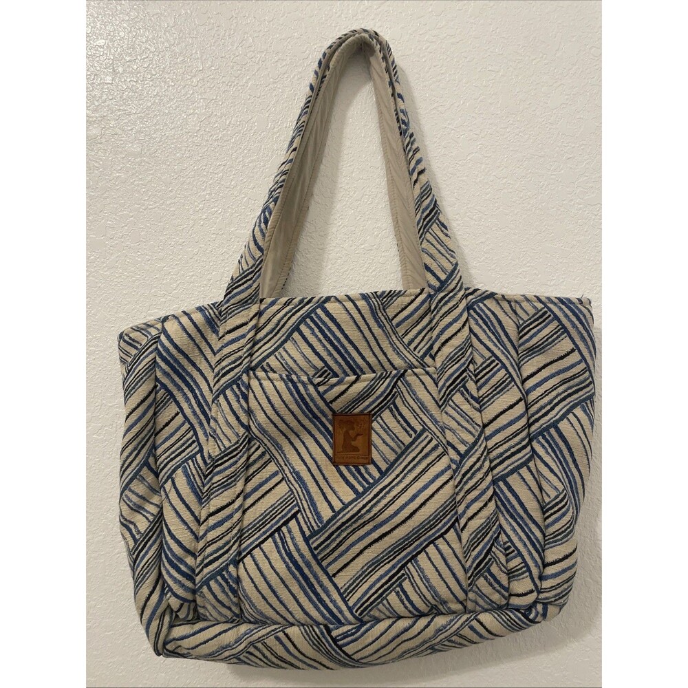New Hope Girls Brand XL Large Tote Bag Tan Navy Travel Weekender Shopper